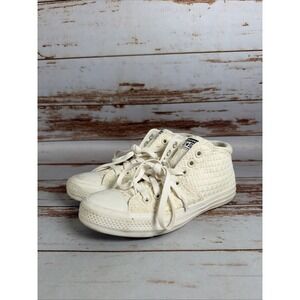 Converse CTAS Madison Crochet Knit Sneakers Womens Size 6.5 Ivory Discolored